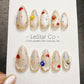 Timed Offer 4 For 3) Handmade Press On Tiny Heart Galaxy Gel Acrylic Nails