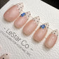 Timed Offer 4 For 3) Handmade Press On Blueberry Picnic Gel Acrylic Nails