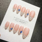 Timed Offer 4 For 3) Handmade Press On Blueberry Picnic Gel Acrylic Nails
