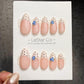 Timed Offer 4 For 3) Handmade Press On Blueberry Picnic Gel Acrylic Nails