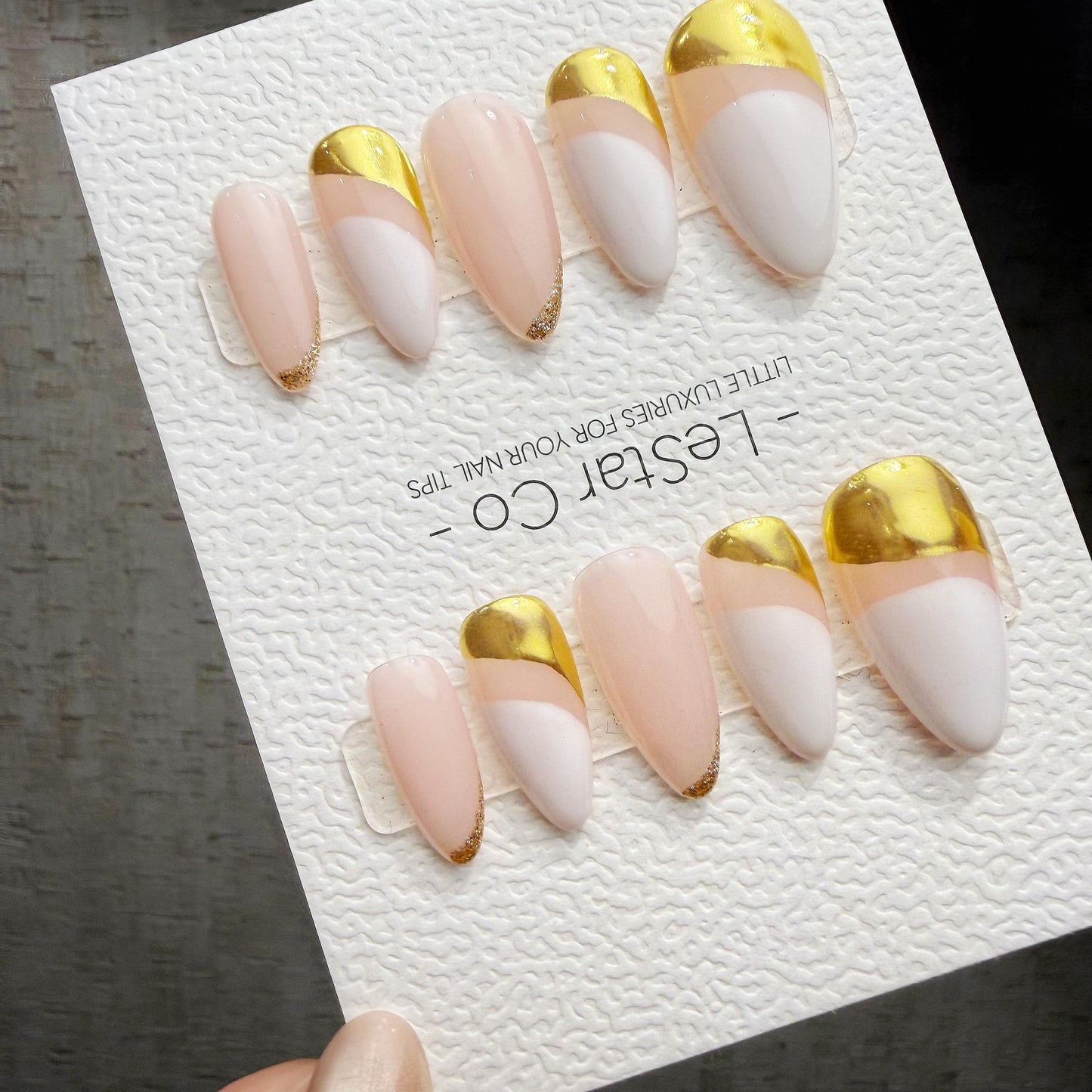 Timed Offer 4 For 3) Handmade Press On Ivory Luxe Gel Acrylic Nails
