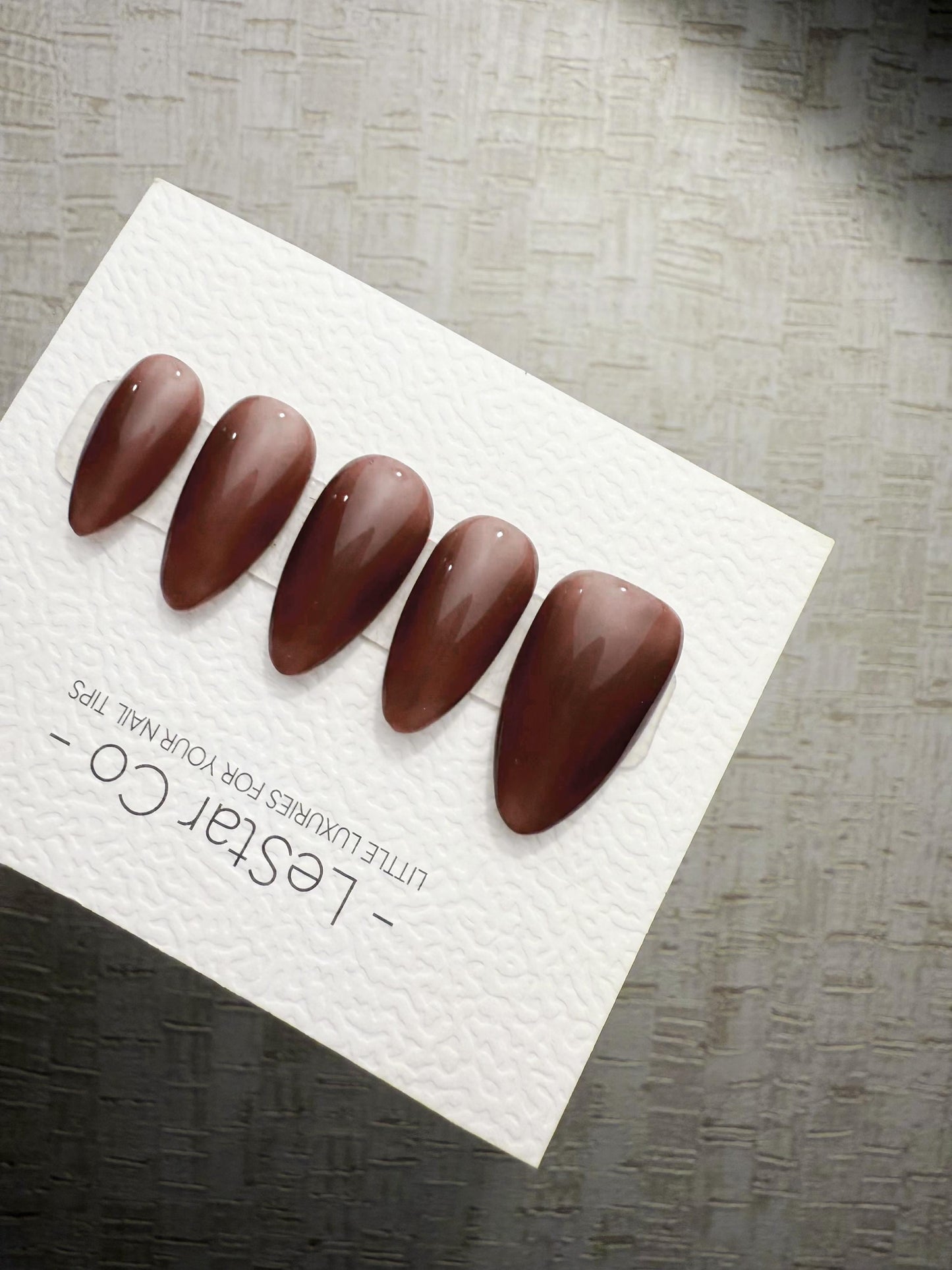 Timed Offer 4 For 3) Handmade Press On Smoky Mocha Gel Acrylic Nails