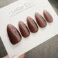 Timed Offer 4 For 3) Handmade Press On Smoky Mocha Gel Acrylic Nails