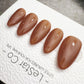 Timed Offer 4 For 3) Handmade Press On Caramel Latte Gel Acrylic Nails