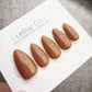 Timed Offer 4 For 3) Handmade Press On Caramel Latte Gel Acrylic Nails