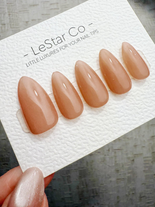 Timed Offer 4 For 3) Handmade Press On Nude Petal Gel Acrylic Nails