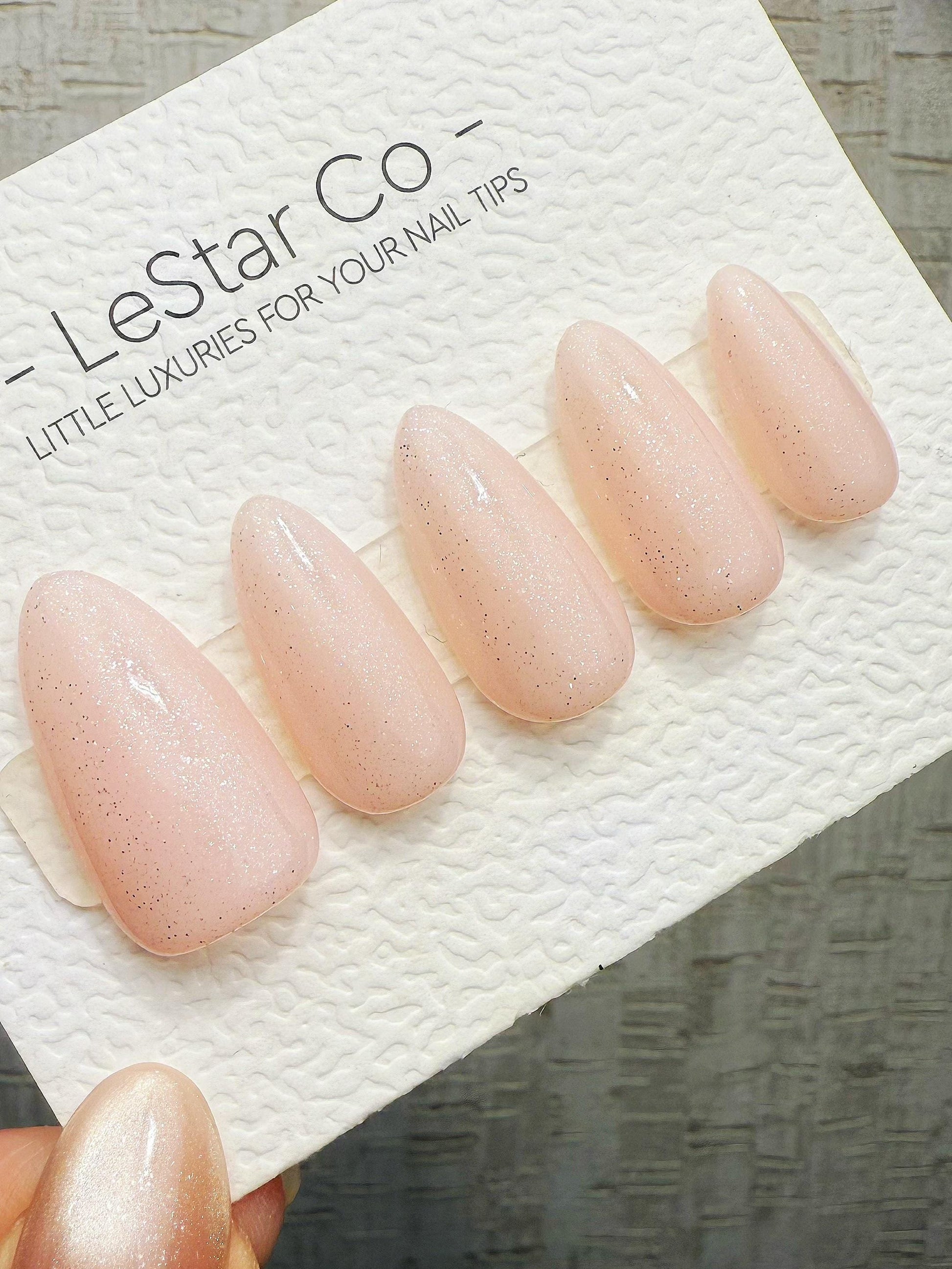 Timed Offer 4 For 3) Handmade Press On Fairy Dust Gel Acrylic Nails