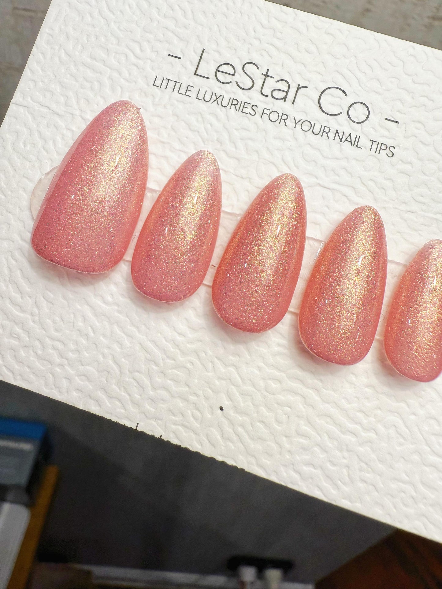 Timed Offer 4 For 3) Handmade Press On Golden Blush Gel Acrylic Nails