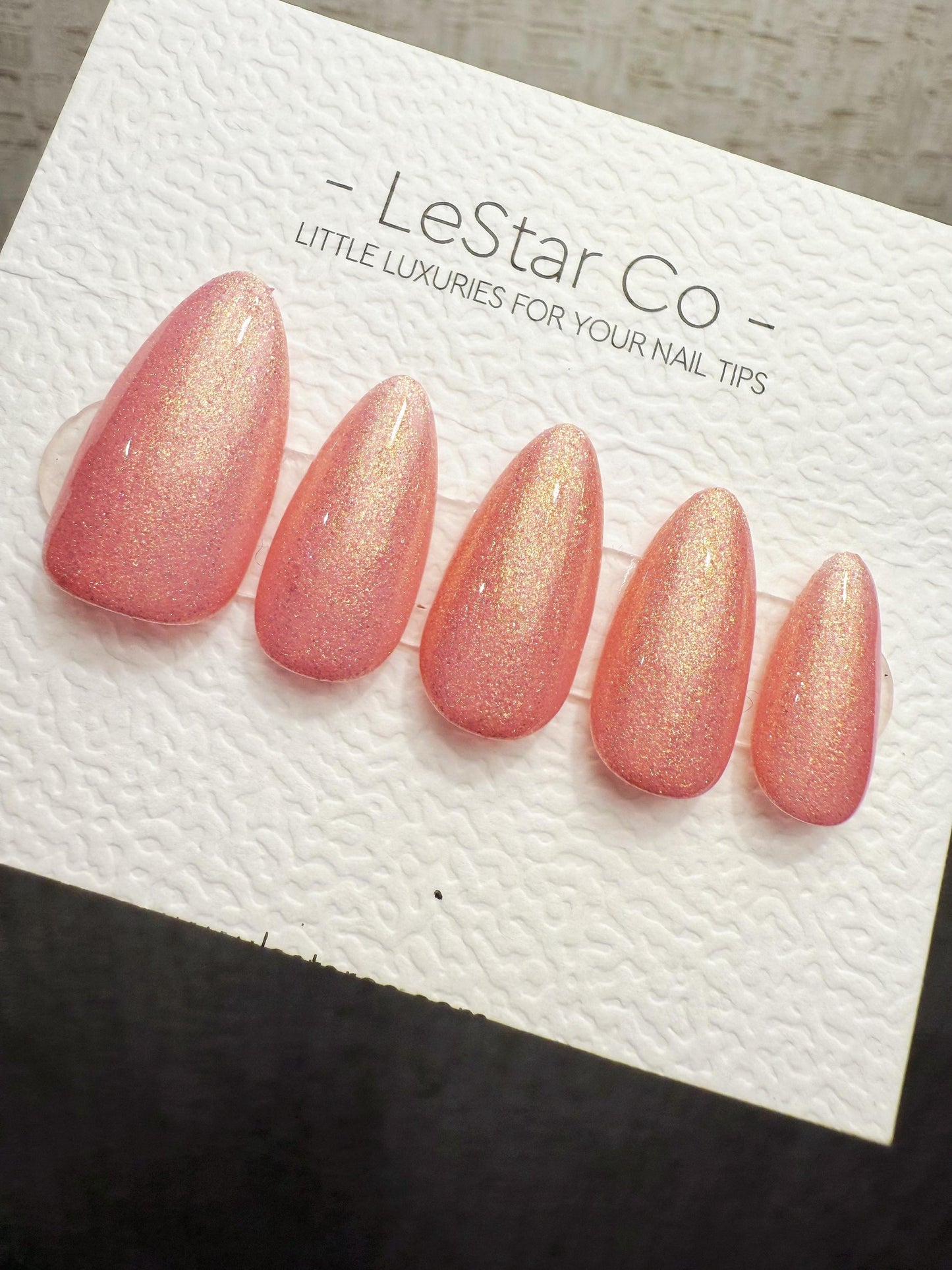 Timed Offer 4 For 3) Handmade Press On Golden Blush Gel Acrylic Nails