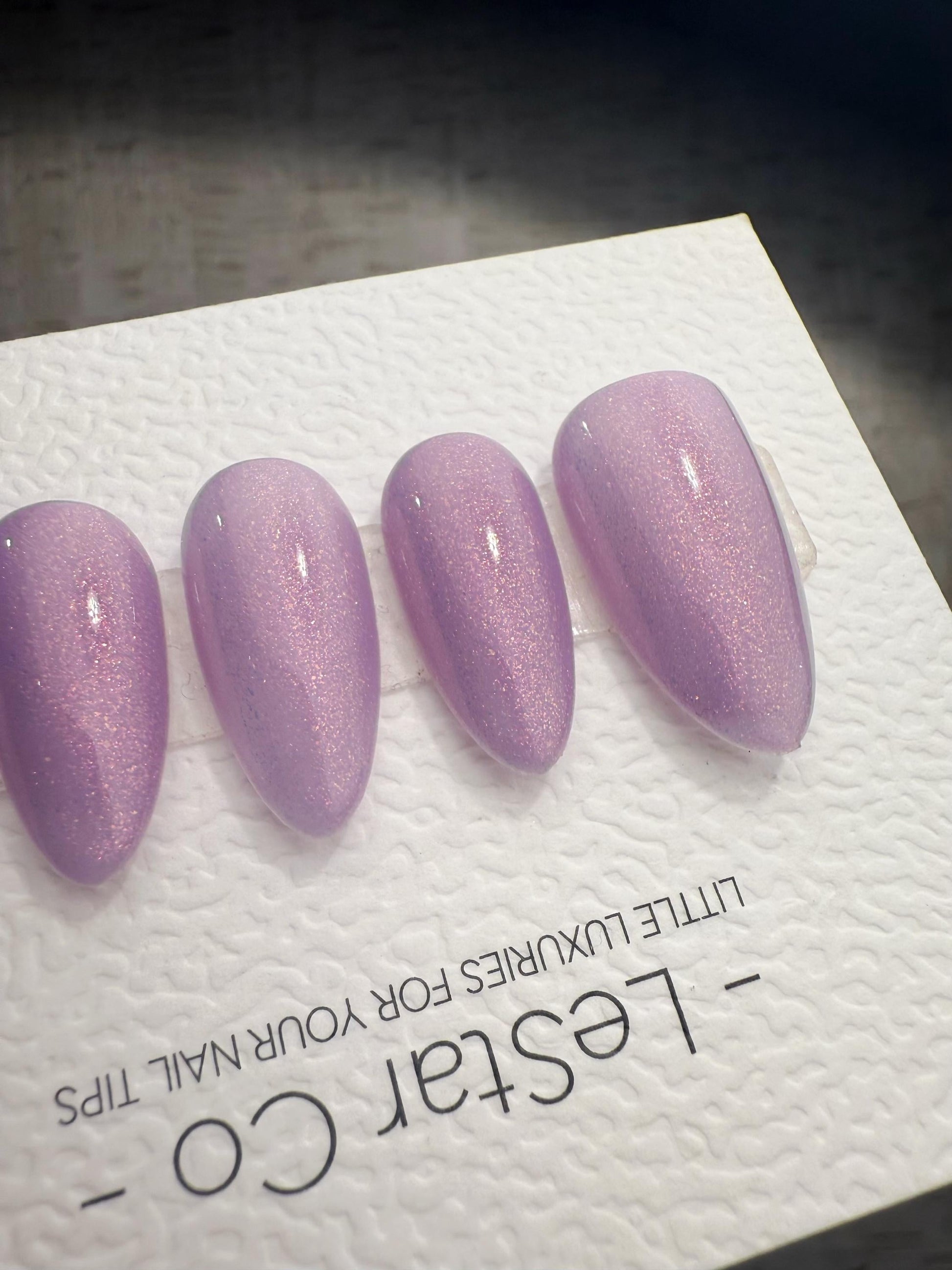 Timed Offer 4 For 3) Handmade Press On Lavender Haze Gel Acrylic Nails