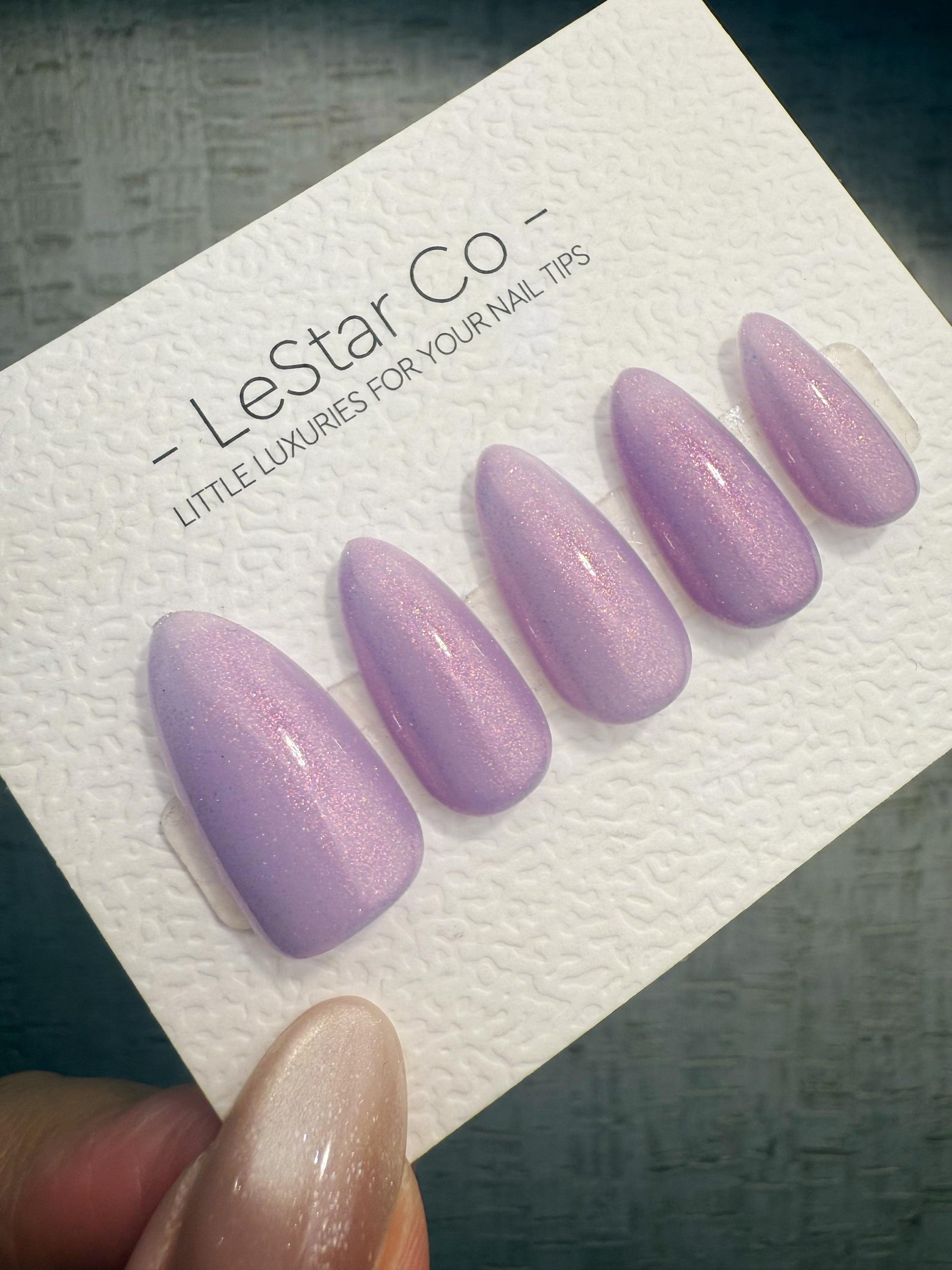 Timed Offer 4 For 3) Handmade Press On Lavender Haze Gel Acrylic Nails