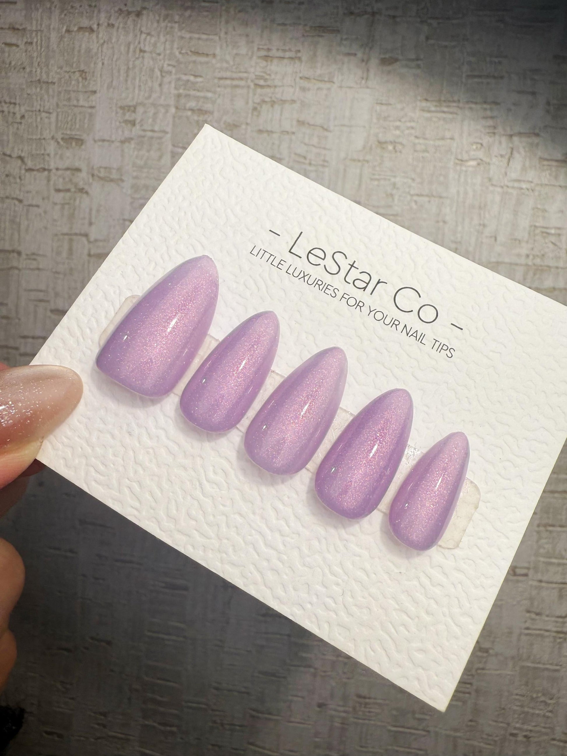 Timed Offer 4 For 3) Handmade Press On Lavender Haze Gel Acrylic Nails