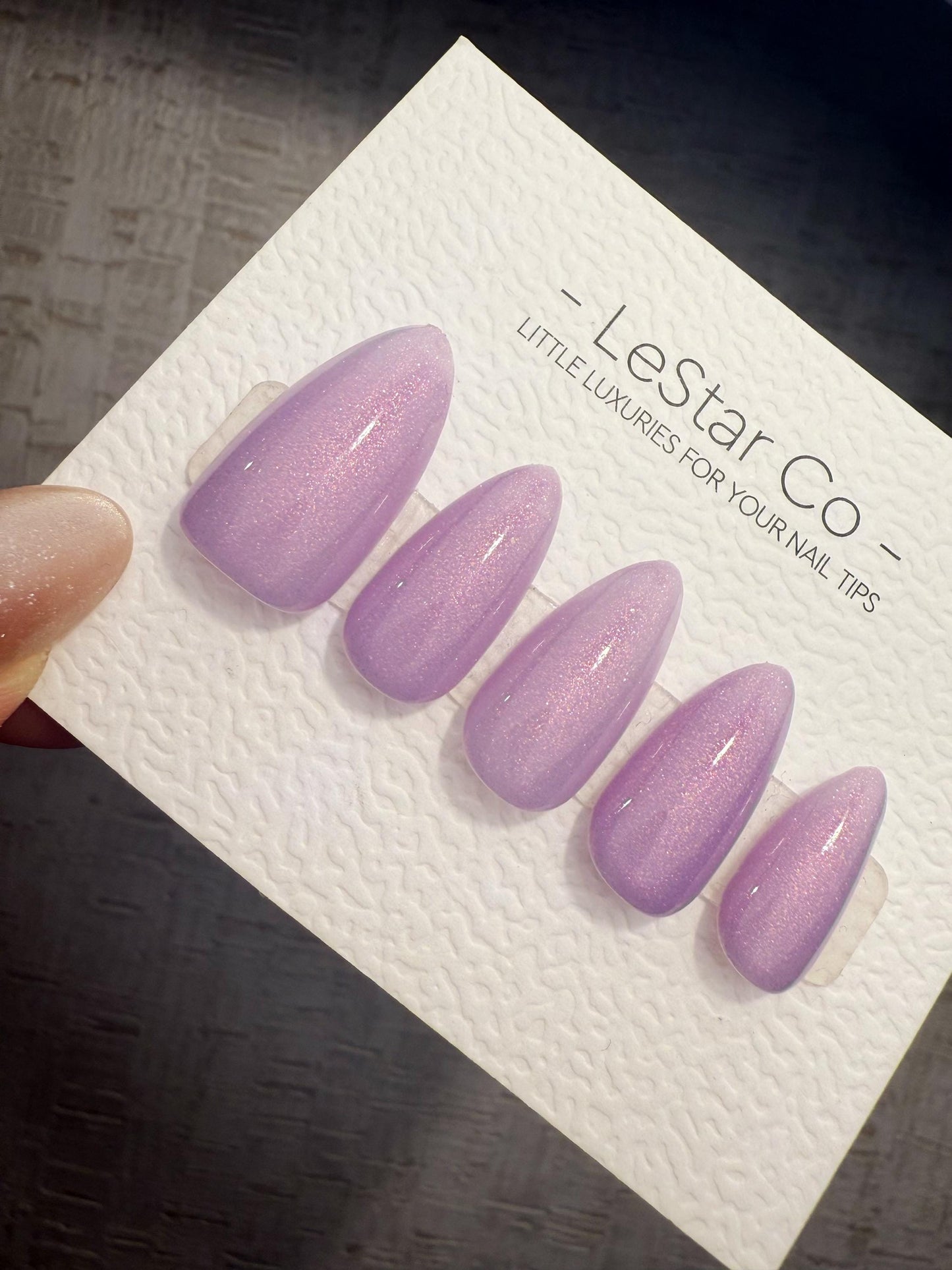Timed Offer 4 For 3) Handmade Press On Lavender Haze Gel Acrylic Nails