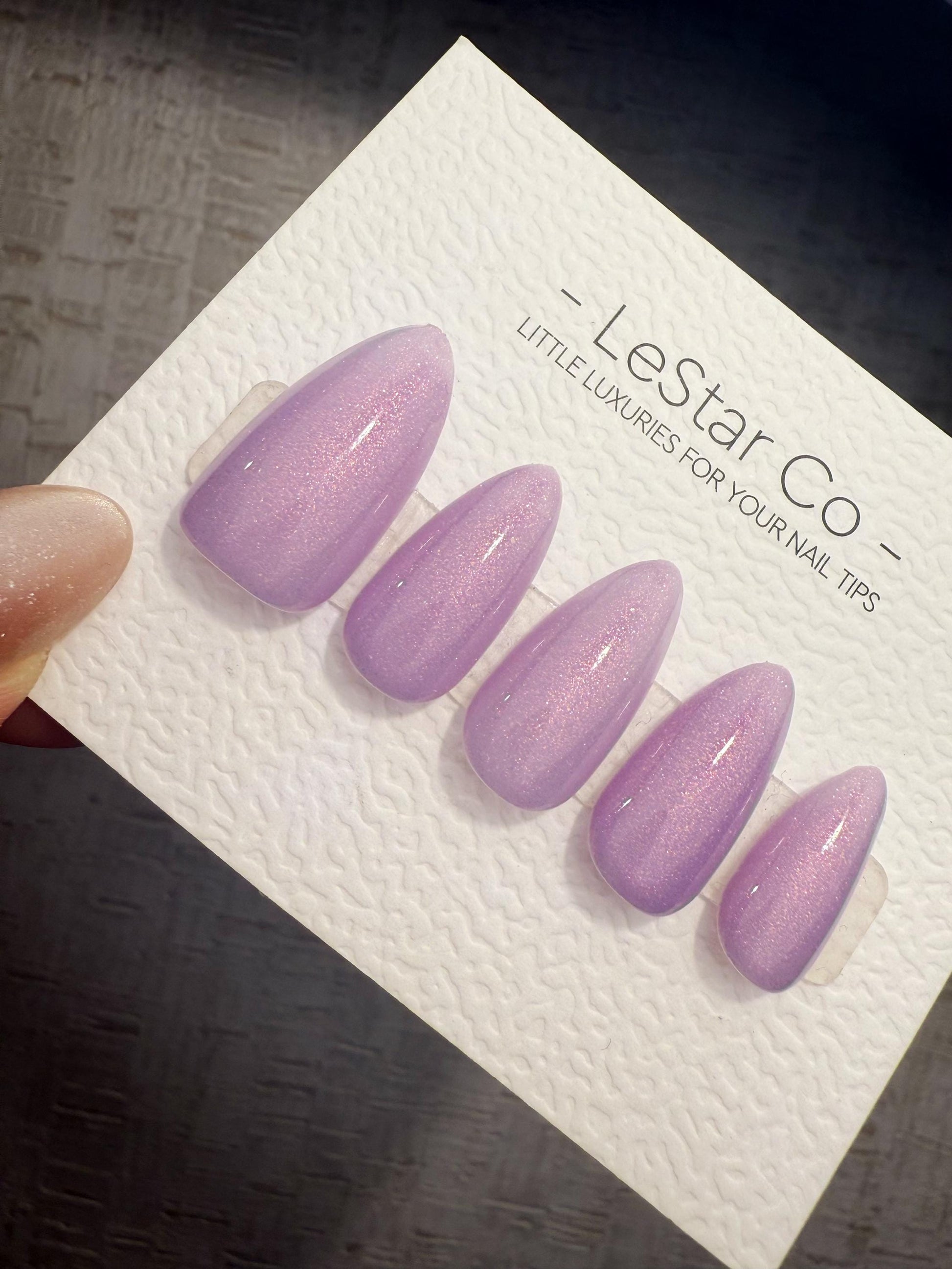 Timed Offer 4 For 3) Handmade Press On Lavender Haze Gel Acrylic Nails