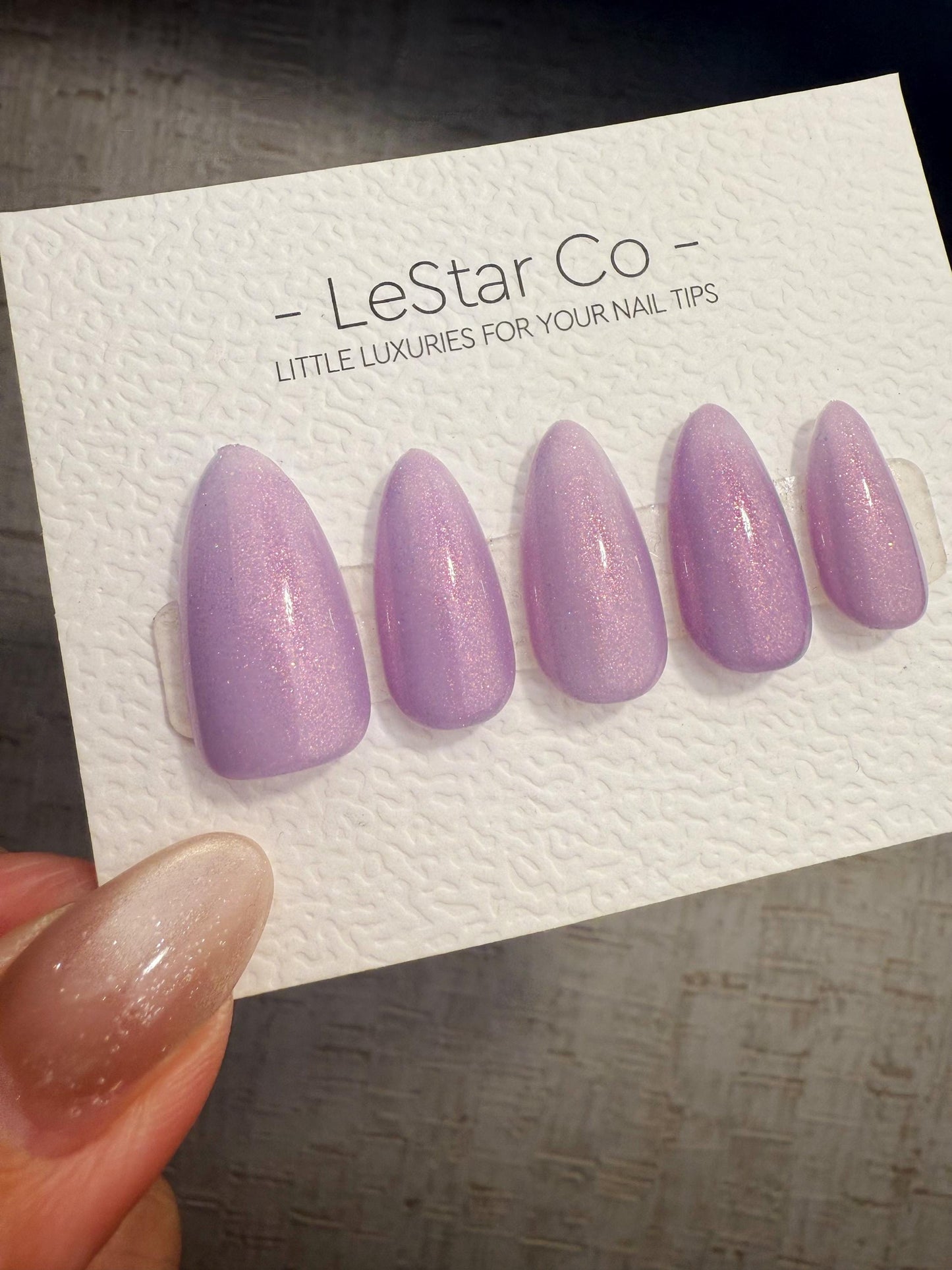 Timed Offer 4 For 3) Handmade Press On Lavender Haze Gel Acrylic Nails