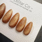 Handmade Golden Truffle Cat Eye Press On Nails Timed Offer 4for3