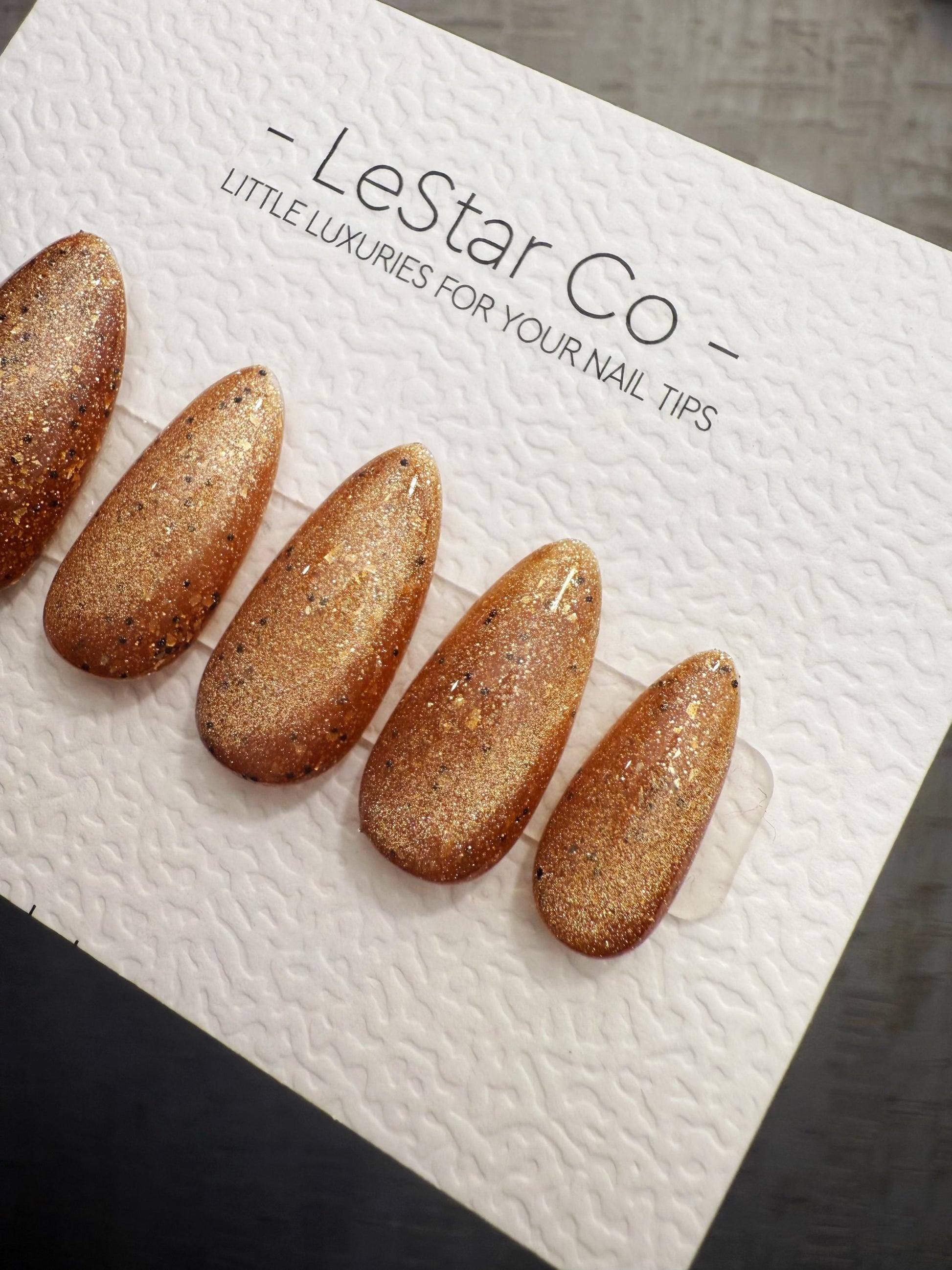 Handmade Golden Truffle Cat Eye Press On Nails Timed Offer 4for3