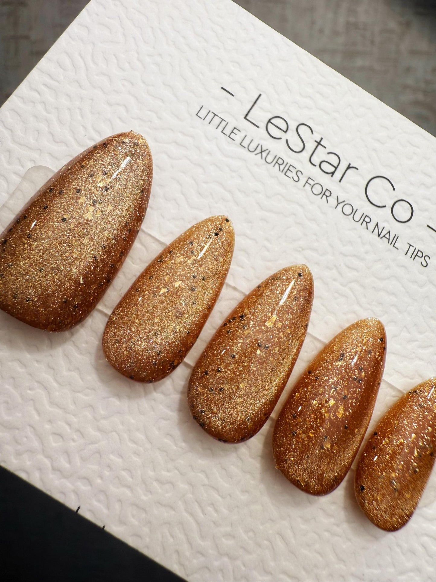 Handmade Golden Truffle Cat Eye Press On Nails Timed Offer 4for3