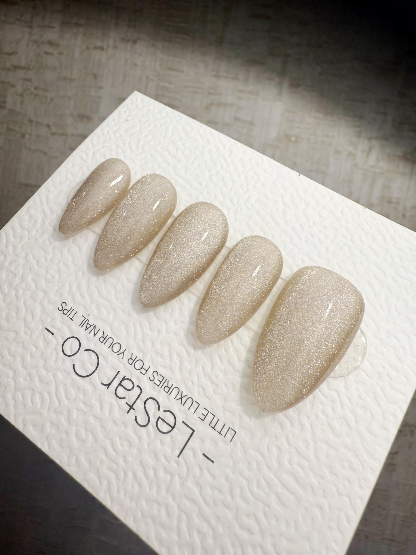 Timed Offer 4 For 3) Handmade Press On Moon Pearl Gel Acrylic Nails