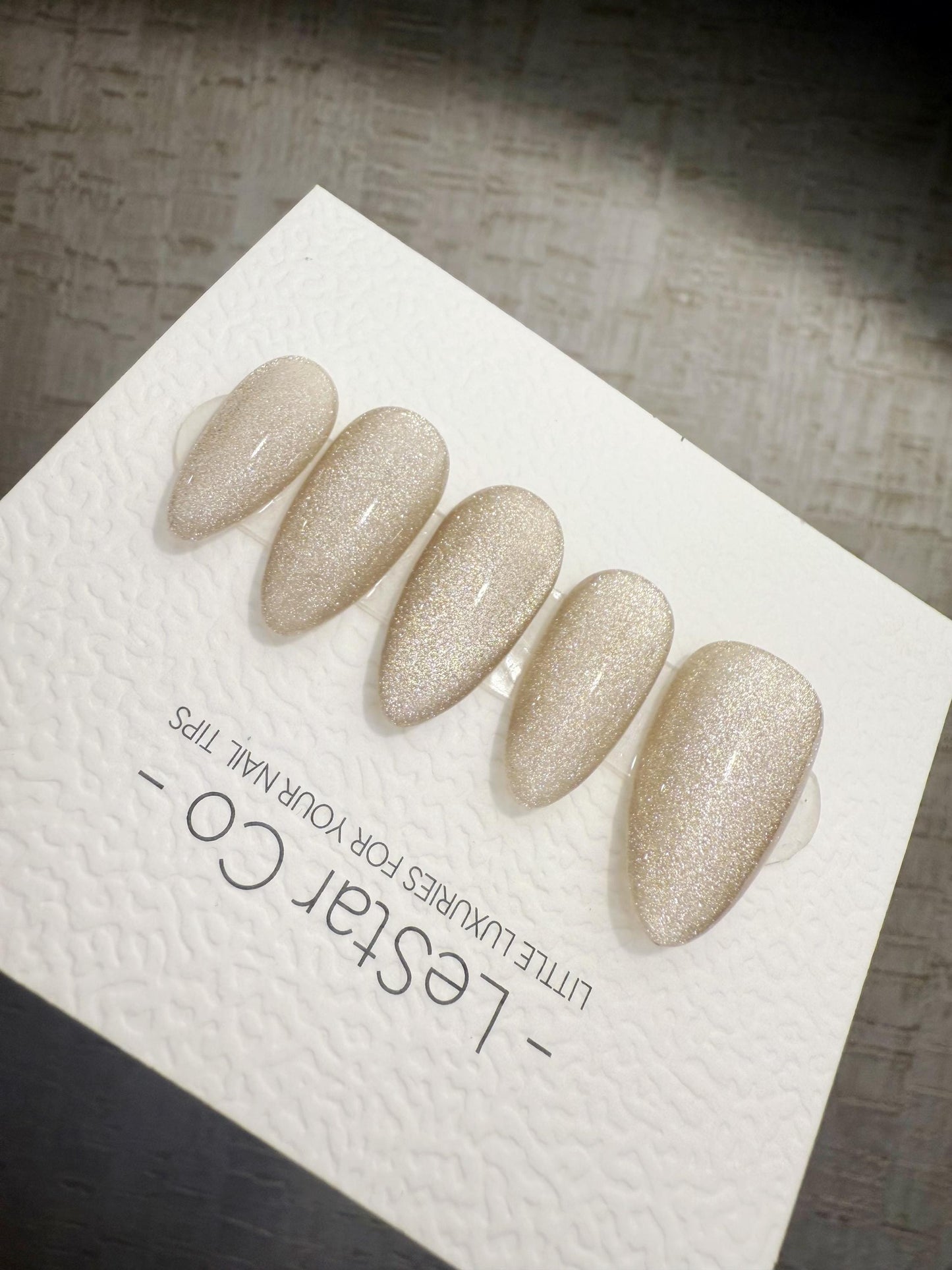 Timed Offer 4 For 3) Handmade Press On Moon Pearl Gel Acrylic Nails