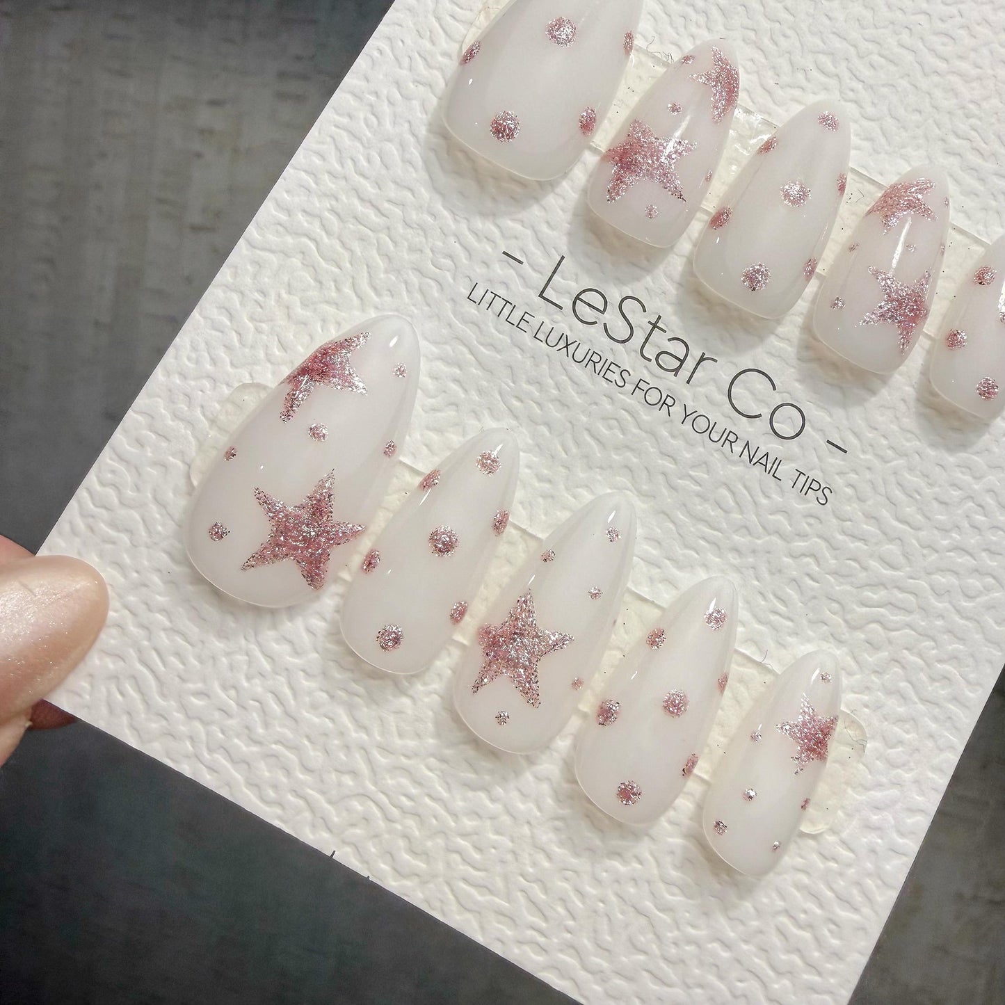 Timed Offer 4 For 3) Handmade Press On Sugar Star Dream Gel Acrylic Nails