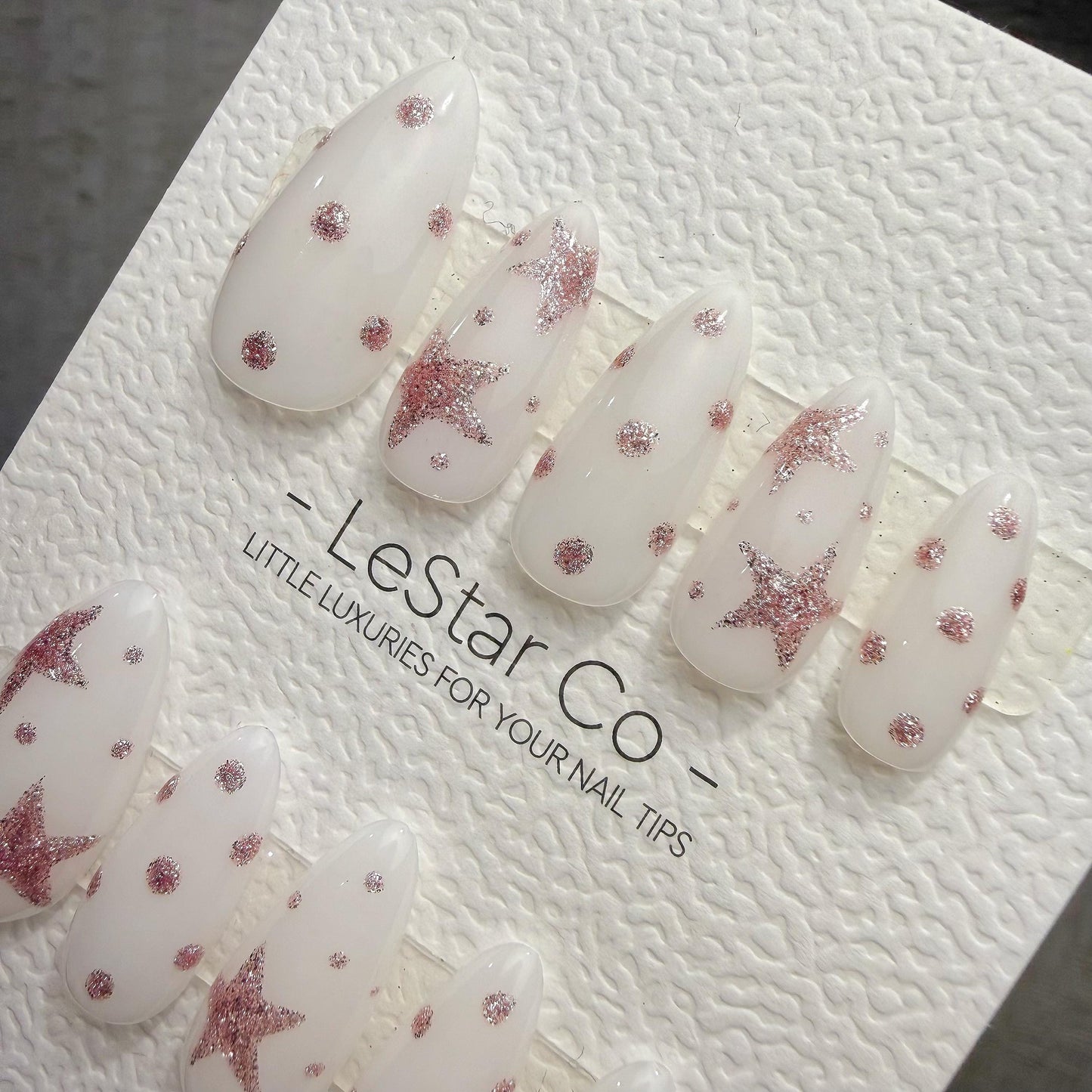 Timed Offer 4 For 3) Handmade Press On Sugar Star Dream Gel Acrylic Nails