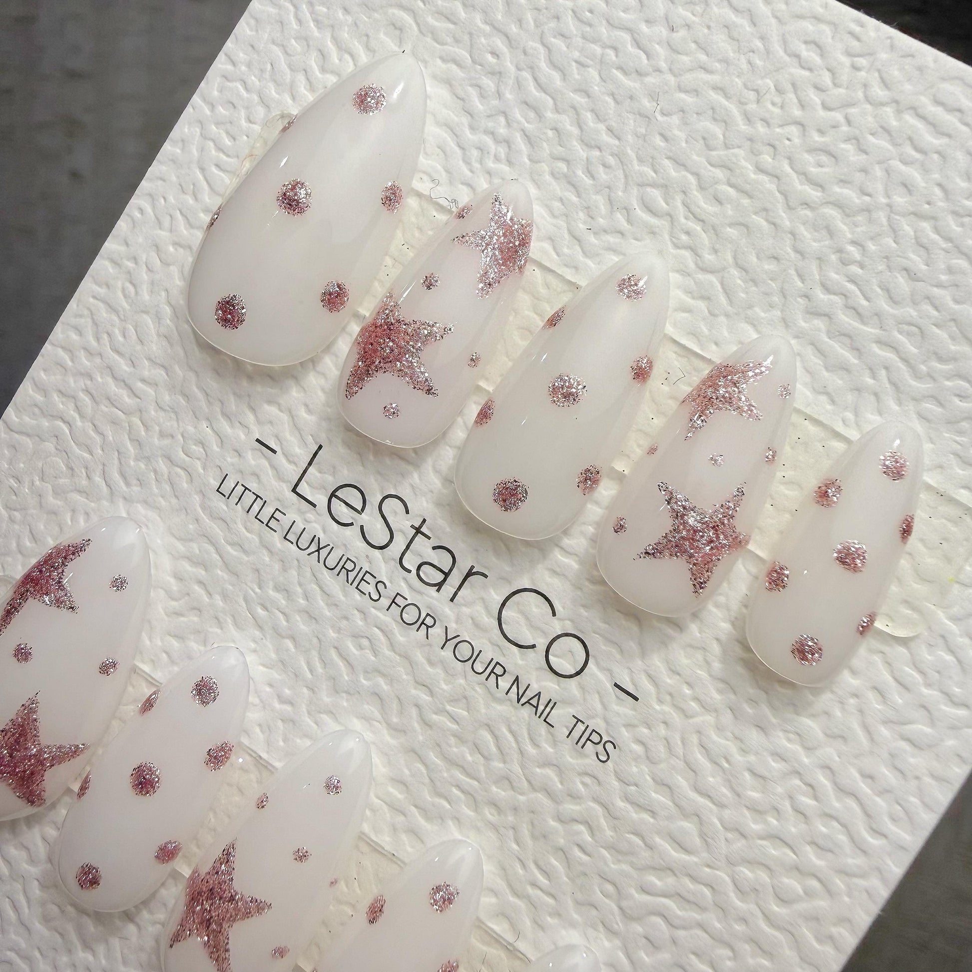 Timed Offer 4 For 3) Handmade Press On Sugar Star Dream Gel Acrylic Nails