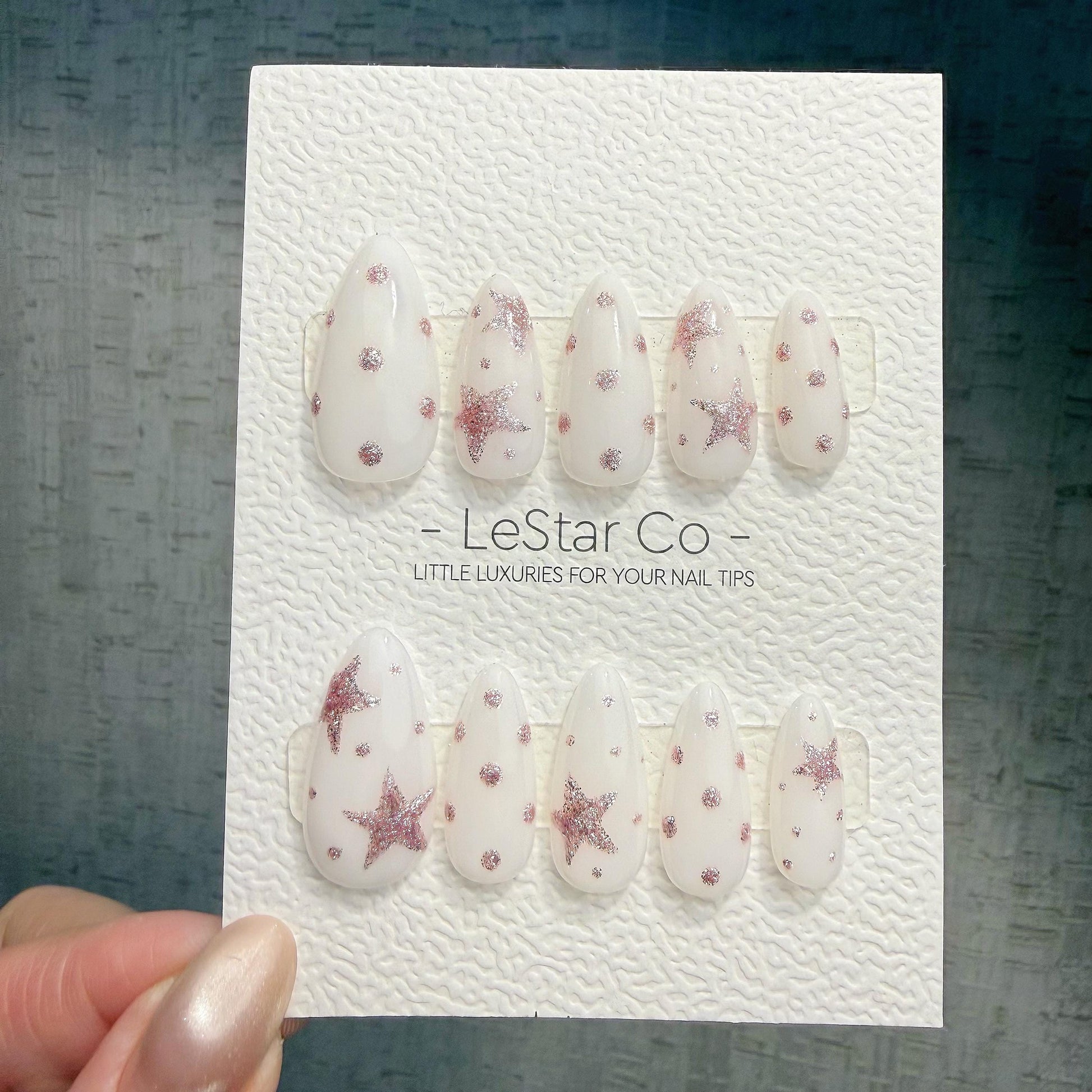 Timed Offer 4 For 3) Handmade Press On Sugar Star Dream Gel Acrylic Nails