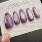 Timed Offer 4 For 3) Handmade Press On Mystic Mauve Cat Eye Gel Nails