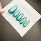 Timed Offer 4 For 3) Handmade Press On Frozen Mint Cat Eye Gel Nails