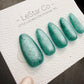 Timed Offer 4 For 3) Handmade Press On Frozen Mint Cat Eye Gel Nails