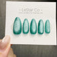 Timed Offer 4 For 3) Handmade Press On Frozen Mint Cat Eye Gel Nails