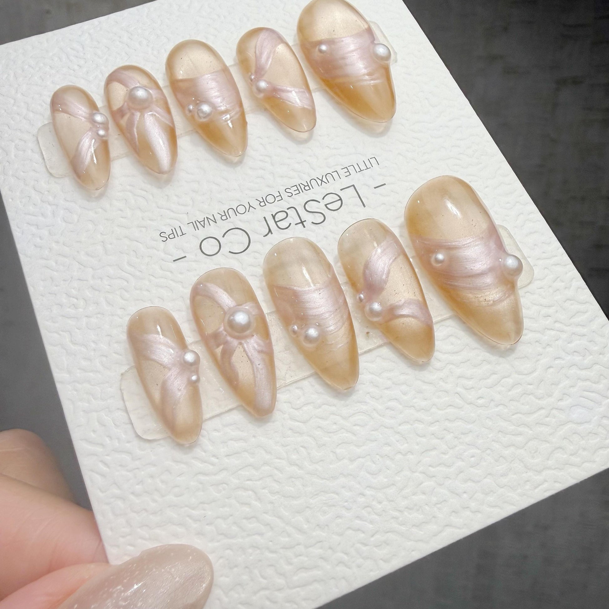 Timed Offer 4 For 3) Handmade Press On Bridal Bloom Gel Acrylic Nails