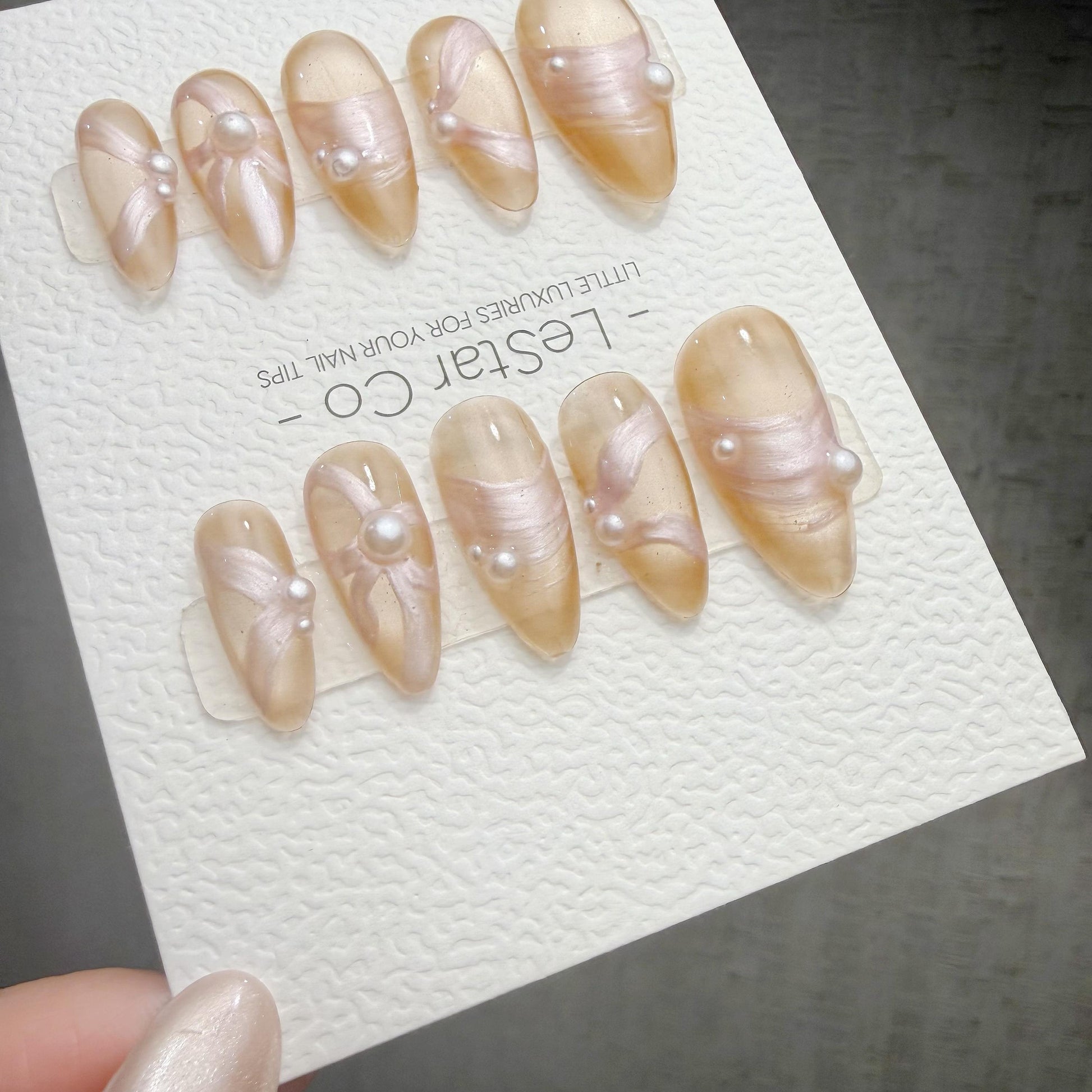 Timed Offer 4 For 3) Handmade Press On Bridal Bloom Gel Acrylic Nails