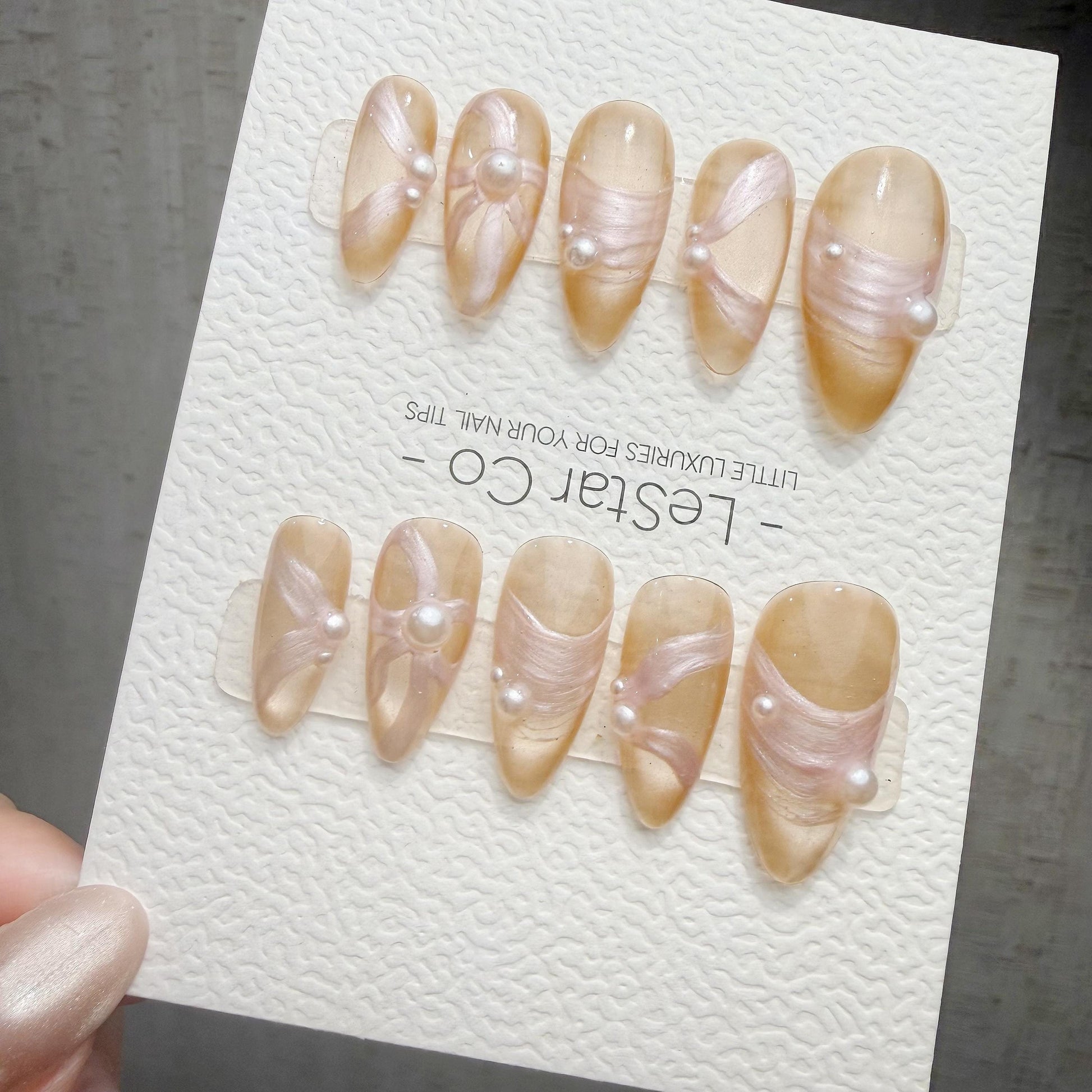 Timed Offer 4 For 3) Handmade Press On Bridal Bloom Gel Acrylic Nails