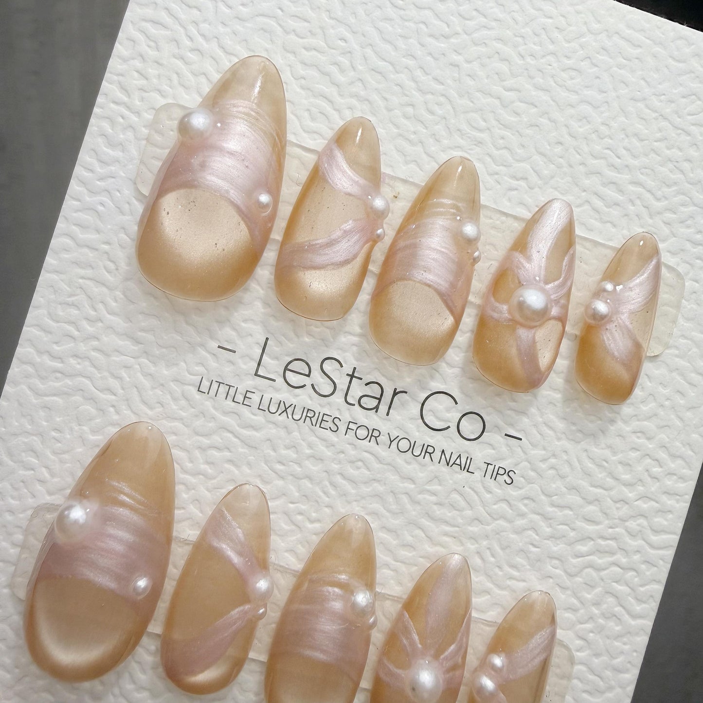 Timed Offer 4 For 3) Handmade Press On Bridal Bloom Gel Acrylic Nails