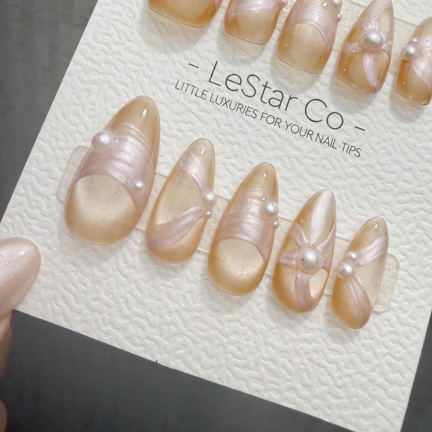 Timed Offer 4 For 3) Handmade Press On Bridal Bloom Gel Acrylic Nails
