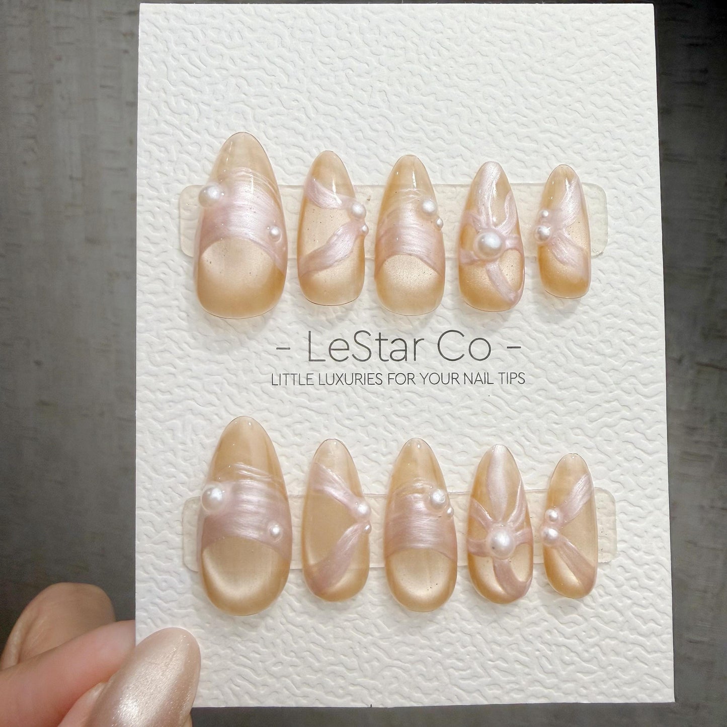 Timed Offer 4 For 3) Handmade Press On Bridal Bloom Gel Acrylic Nails