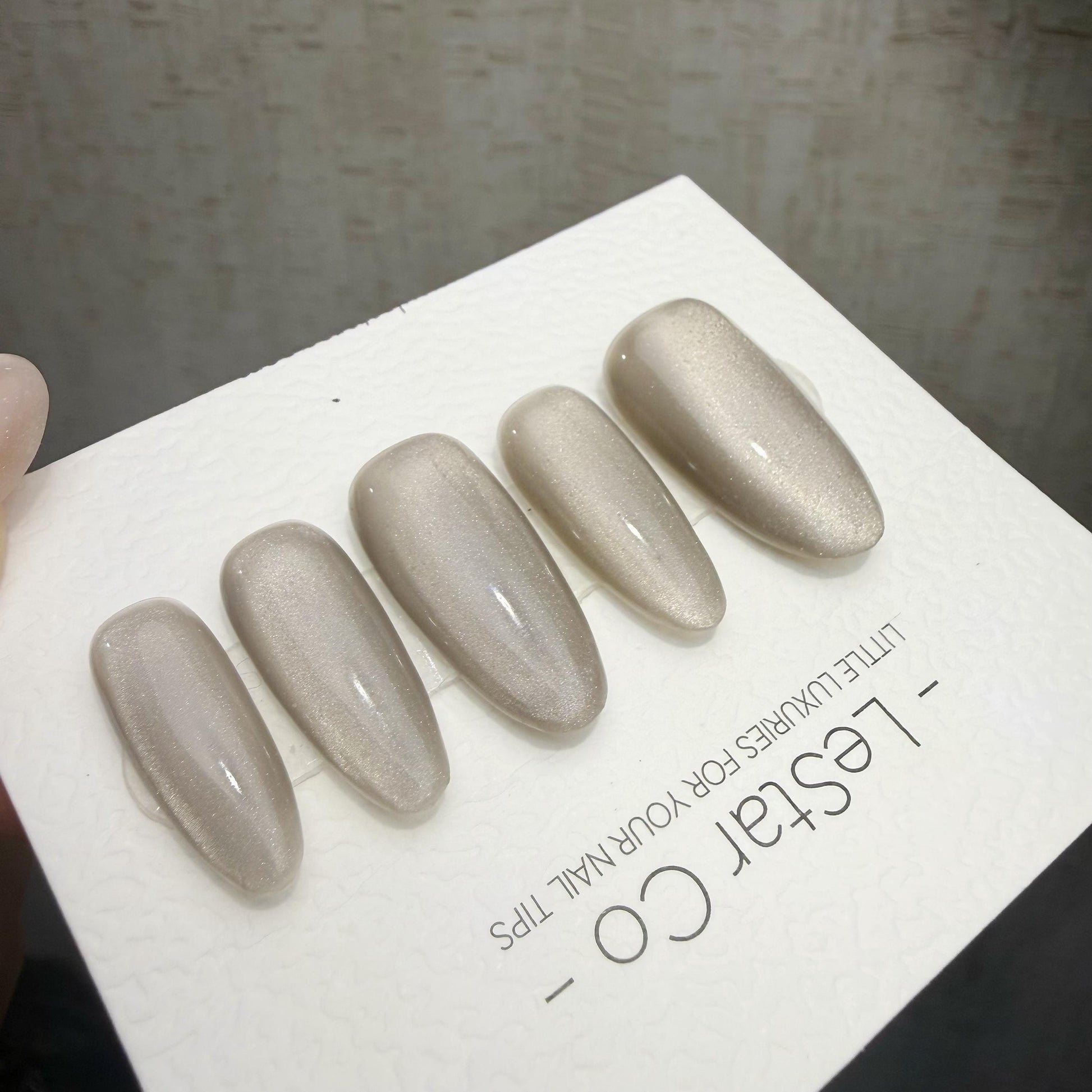 Handmade Lunar Satin Cat Eye Gel Press On Nails – Reusable, Customizable Manicure