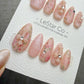 Timed Offer 4 For 3) Handmade Press On Blush Lace Garden Gel Acrylic Nails