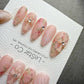 Timed Offer 4 For 3) Handmade Press On Blush Lace Garden Gel Acrylic Nails
