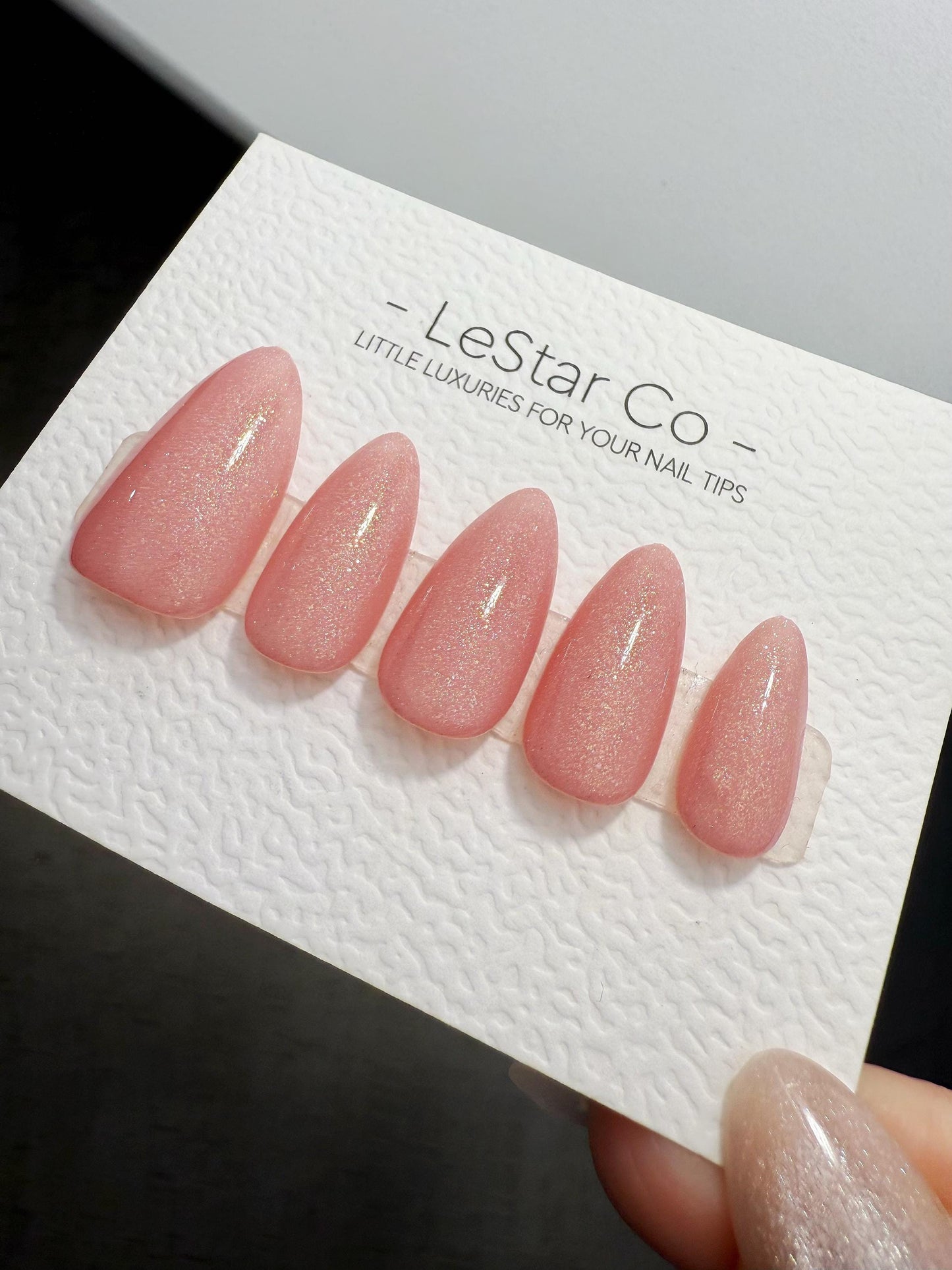 Timed Offer 4 For 3) Handmade Press On Sakura Glow Gel Acrylic Nails