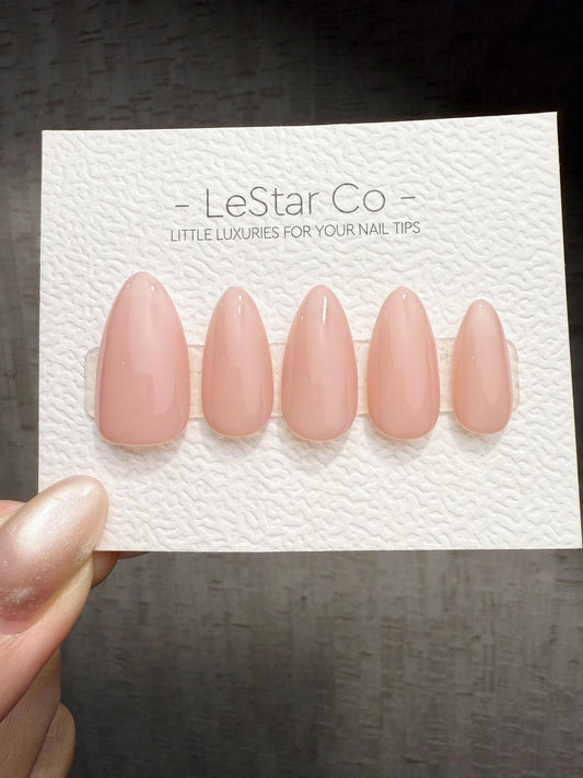 Timed Offer 4 For 3) Handmade Press On Blush Veil Gel Acrylic Nails