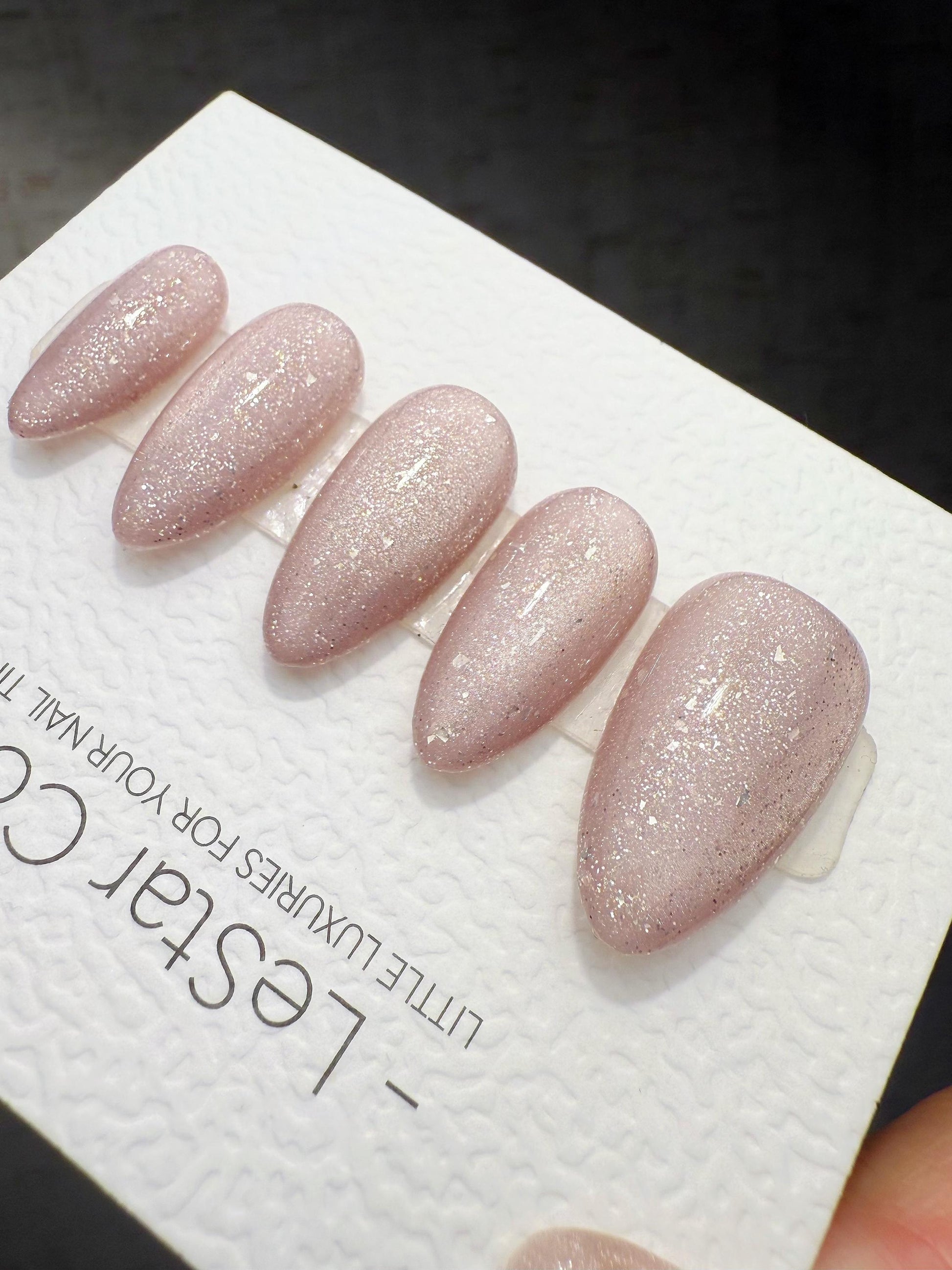 Timed Offer 4 For 3) Handmade Press On Crystal purple Gel Acrylic Nails