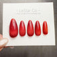 Timed Offer 4 For 3) Handmade Press On Ruby Flame Cat Eye Gel Acrylic Nails