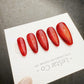 Timed Offer 4 For 3) Handmade Press On Ruby Flame Cat Eye Gel Acrylic Nails