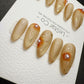 Handmade Cat Eye Gel Press On Nails: Golden Daisy