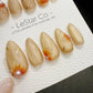 Handmade Cat Eye Gel Press On Nails: Golden Daisy