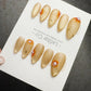 Handmade Cat Eye Gel Press On Nails: Golden Daisy
