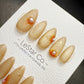 Handmade Cat Eye Gel Press On Nails: Golden Daisy